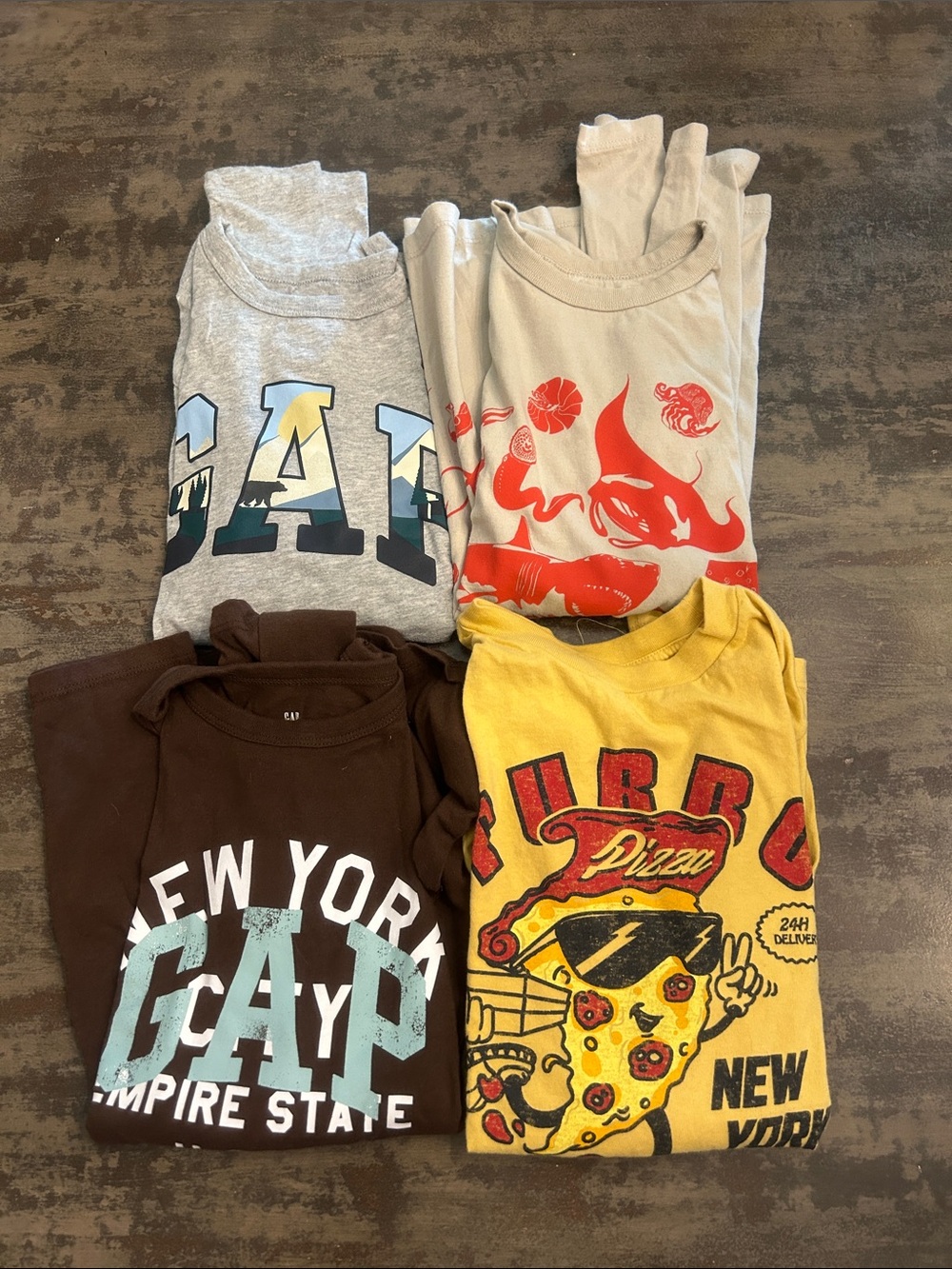 GAP Boys Graphic Long Sleeve Cotton Tees Size 10